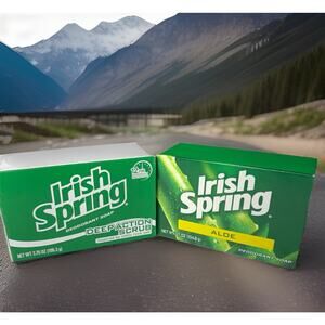 Irish Spring Deodorant Soap Set: (1) Aloe & (1) Deep Action Scrub - New in Box